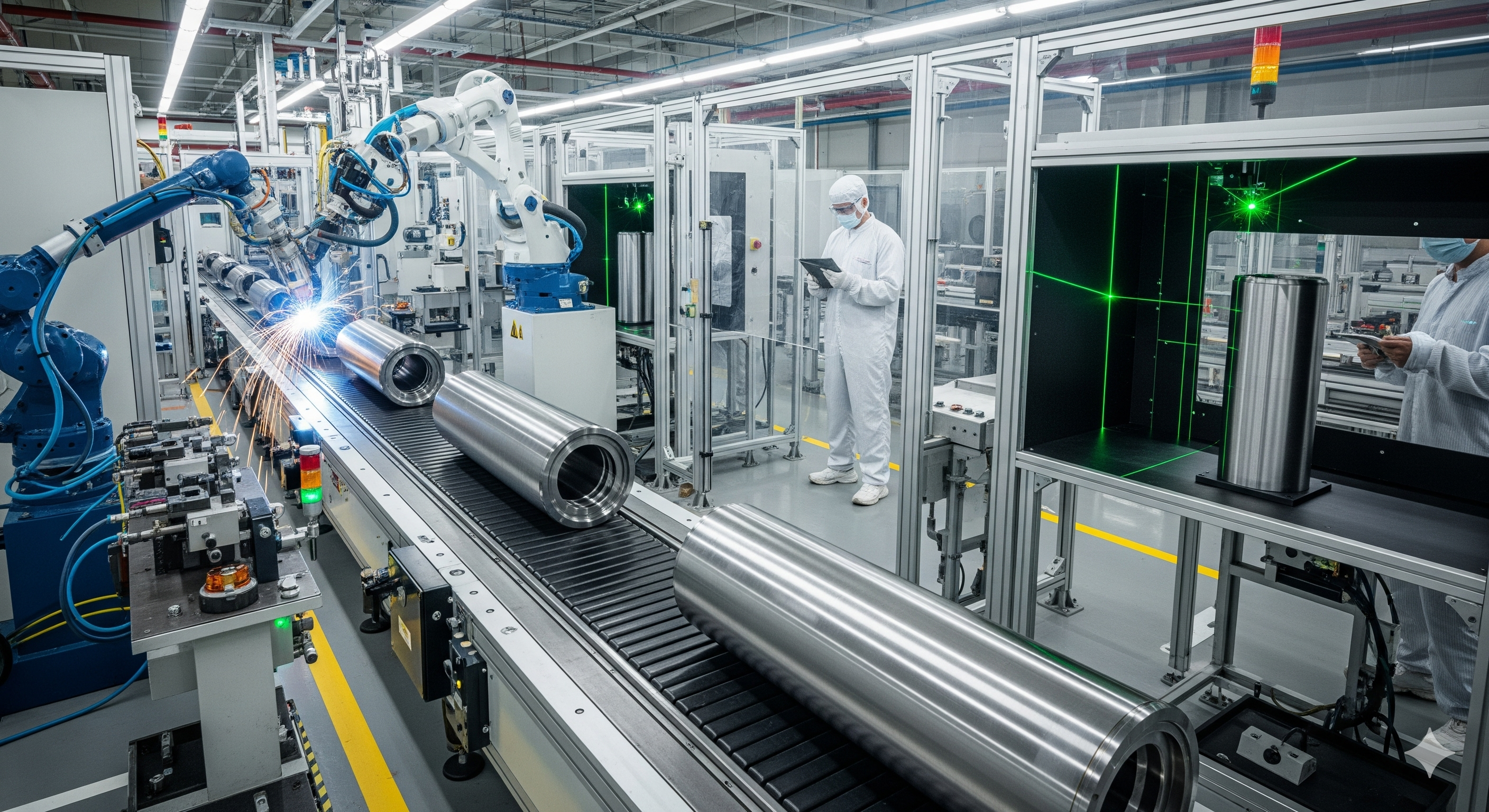 Production line with LPG cylinders